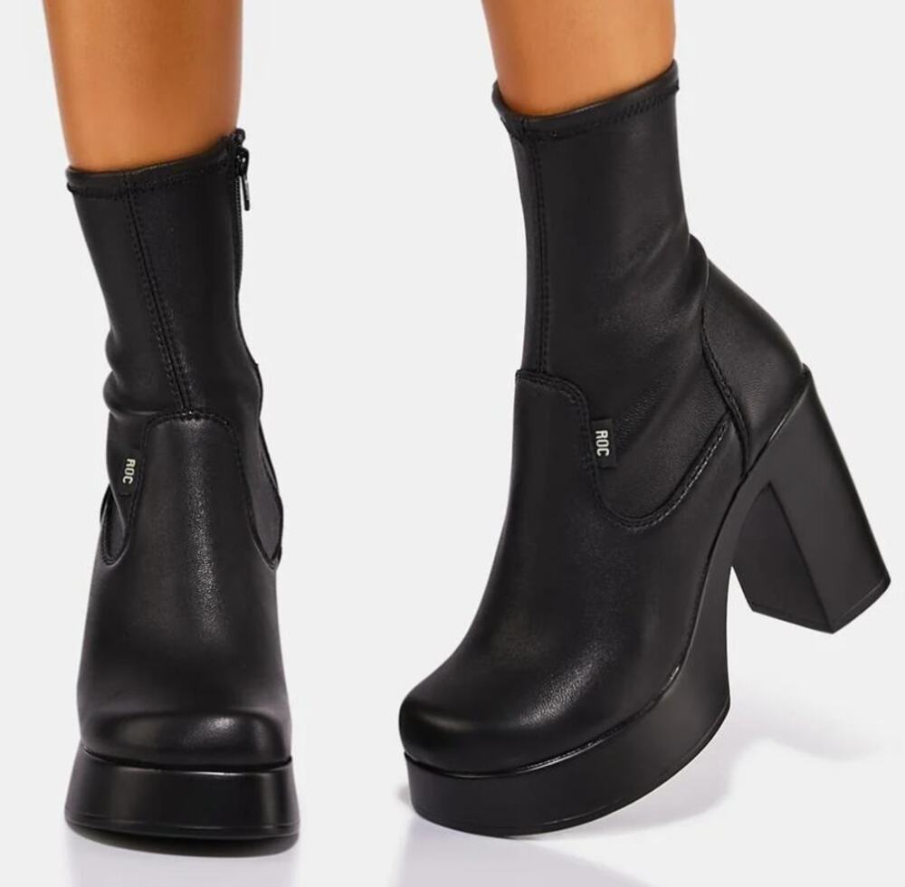 ROC Nikki Heeled Ankle Boots Leather EU 36/ US 5.5-6 Dolls Kill Urban Outfitters
